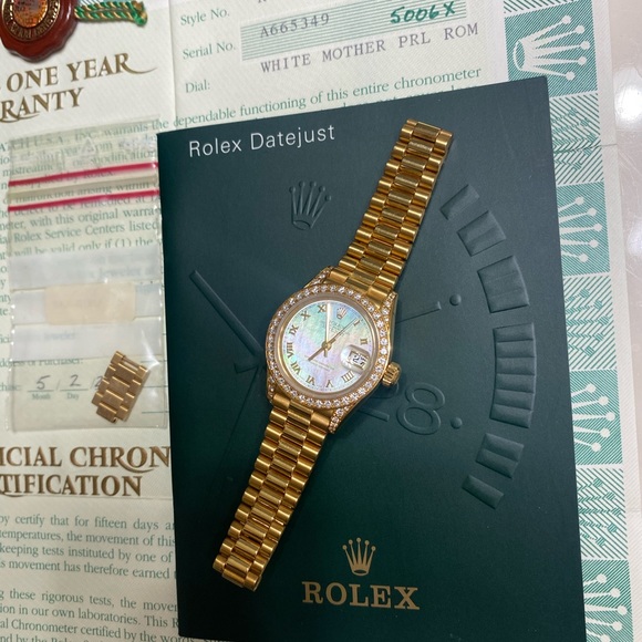 Rolex president 18k gold diamond watch - Picture 15 of 16